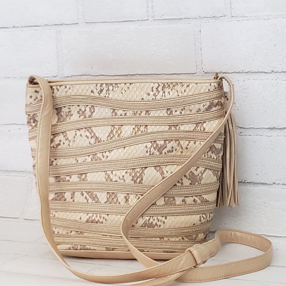 Sharif Crossbody Dome Bag Snake Embossed